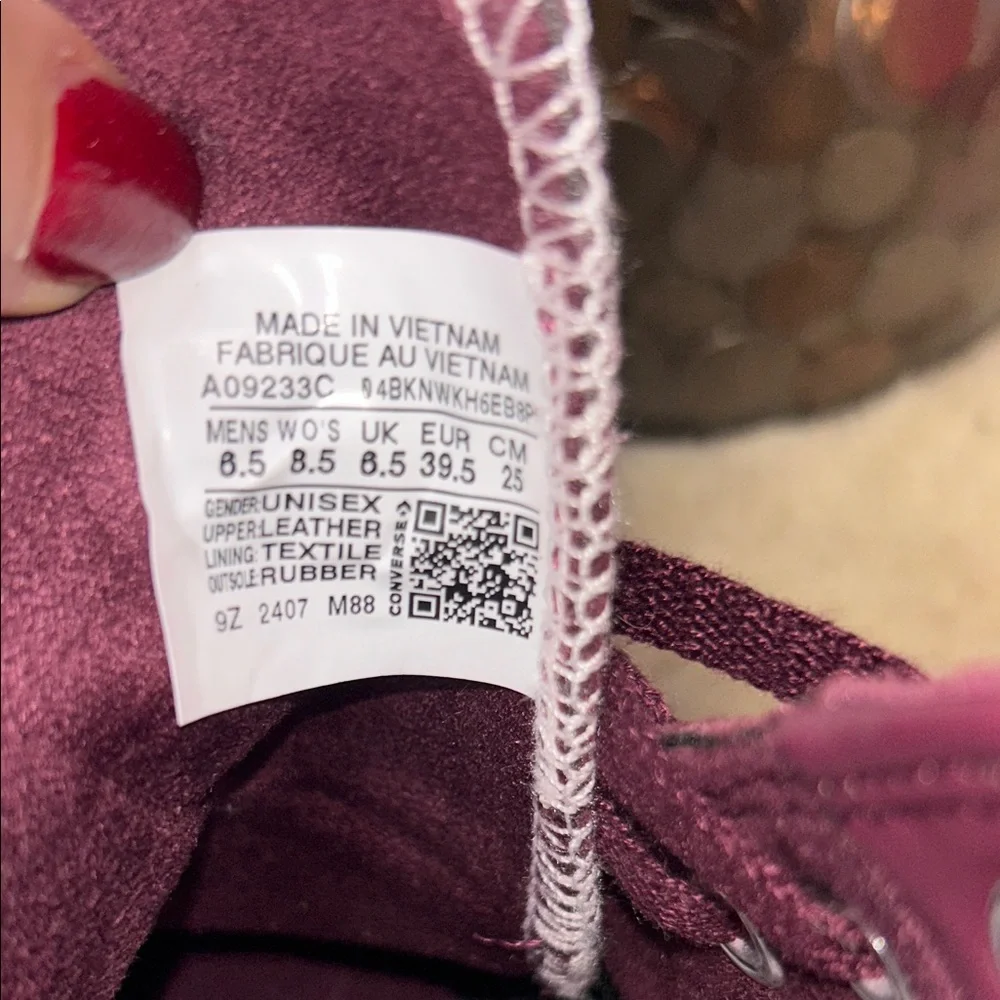 Converse x Zumiez 100k 2026 Burgundy Platform Sneakers - Picture 8 of 9
